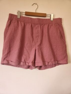 Frank by Frank & Oak Women's Pink Linen Blend Shorts Size L EUC Lightweight